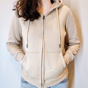 Sierra Design Sherpa-lined Interior Beige Tan Hoodie Small